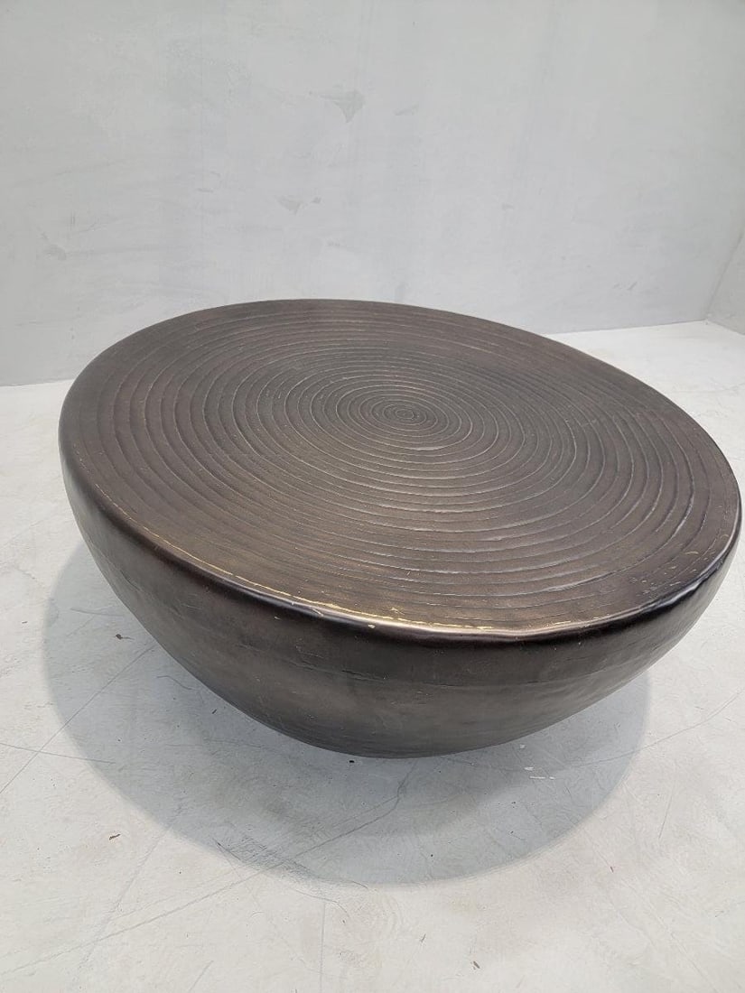 Industrial Hosanna Round Hammered Drum Coffee Table - 4