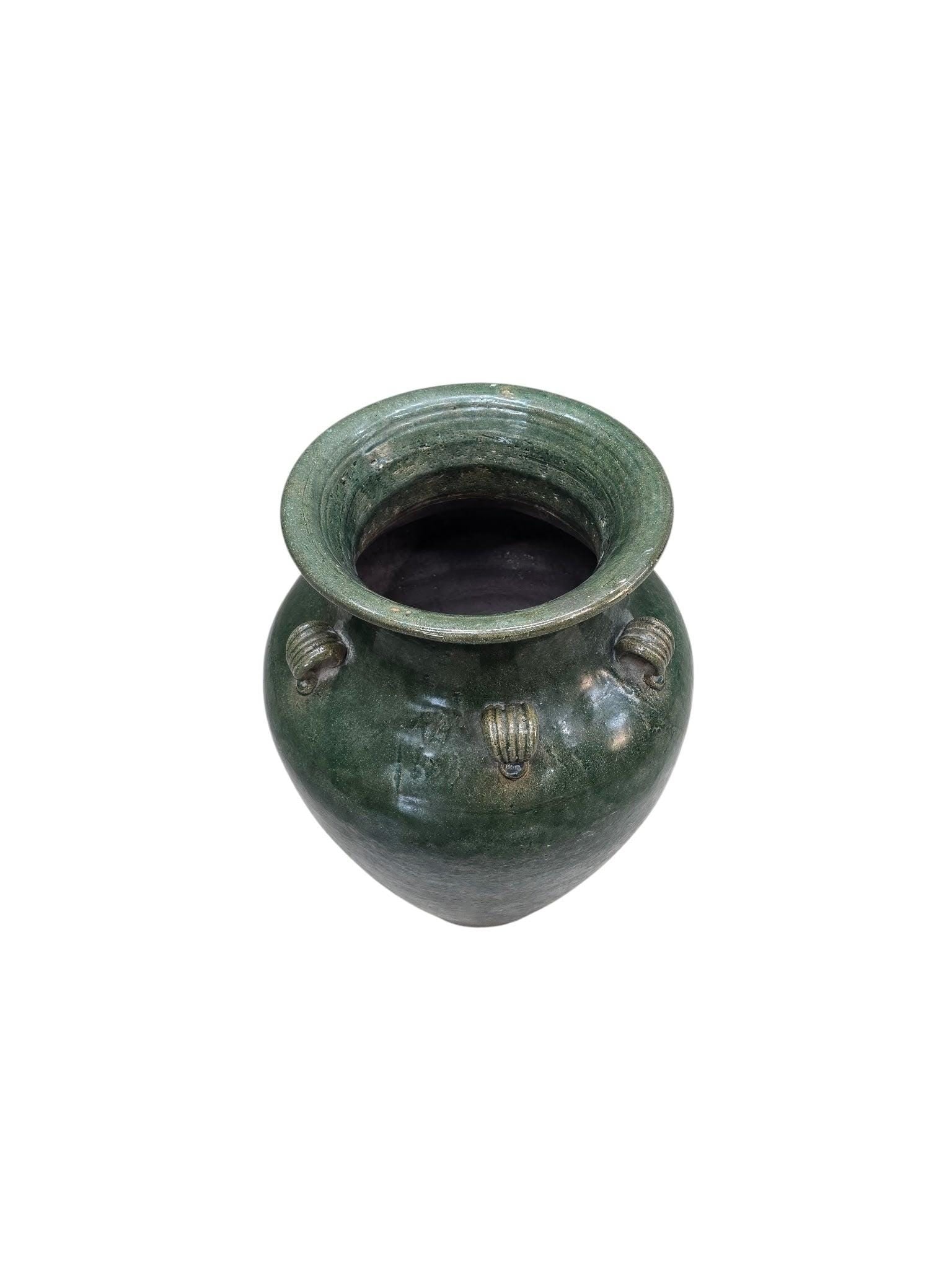Antique Stoneware Green-Glazed Mataban Jar Vase - 3