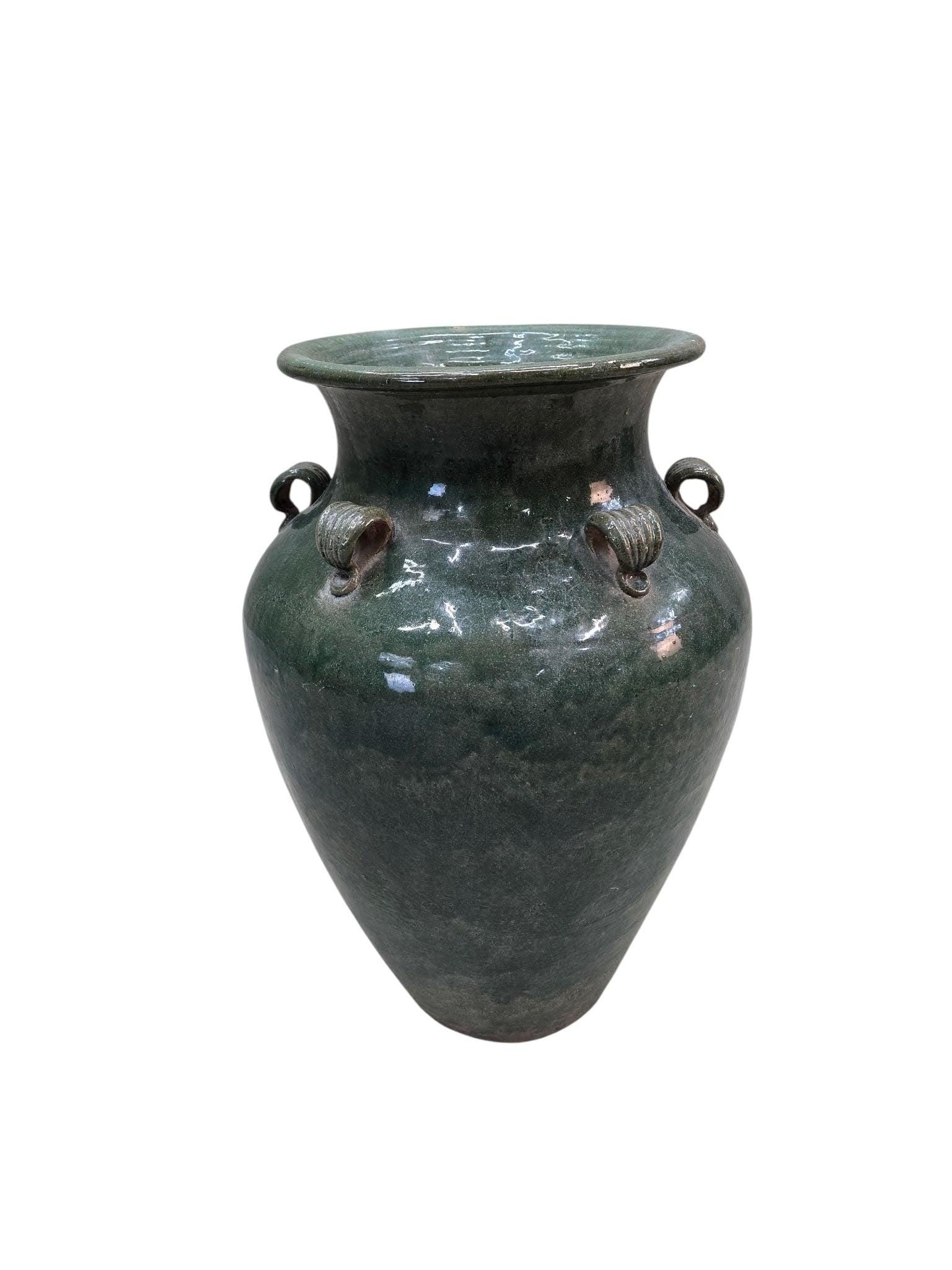 Antique Stoneware Green-Glazed Mataban Jar Vase - 4
