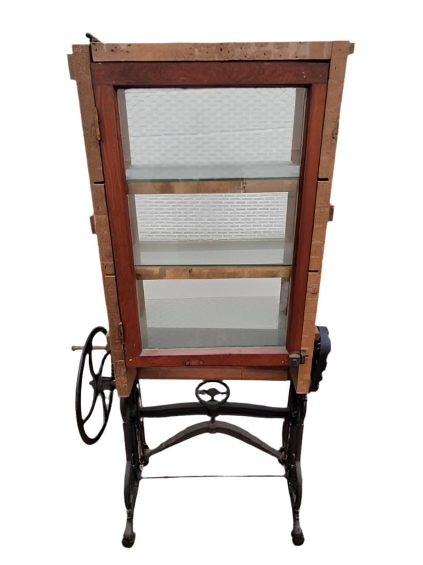 Antique Beste Deutsche Linen Press Mangel Machine - 3