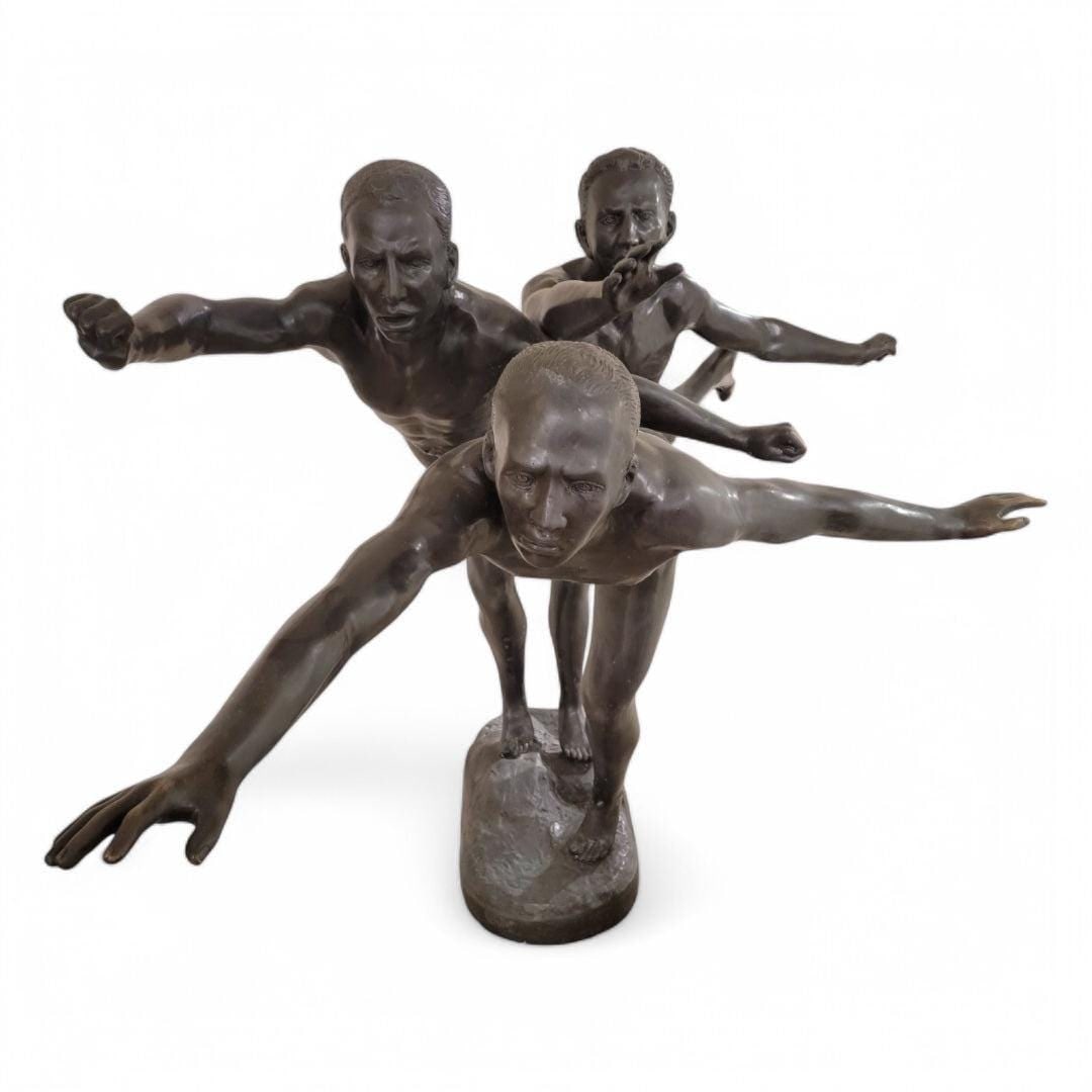 Antique French Art Nouveau Au But' Bronze Sculpture by Alfred Boucher - 2