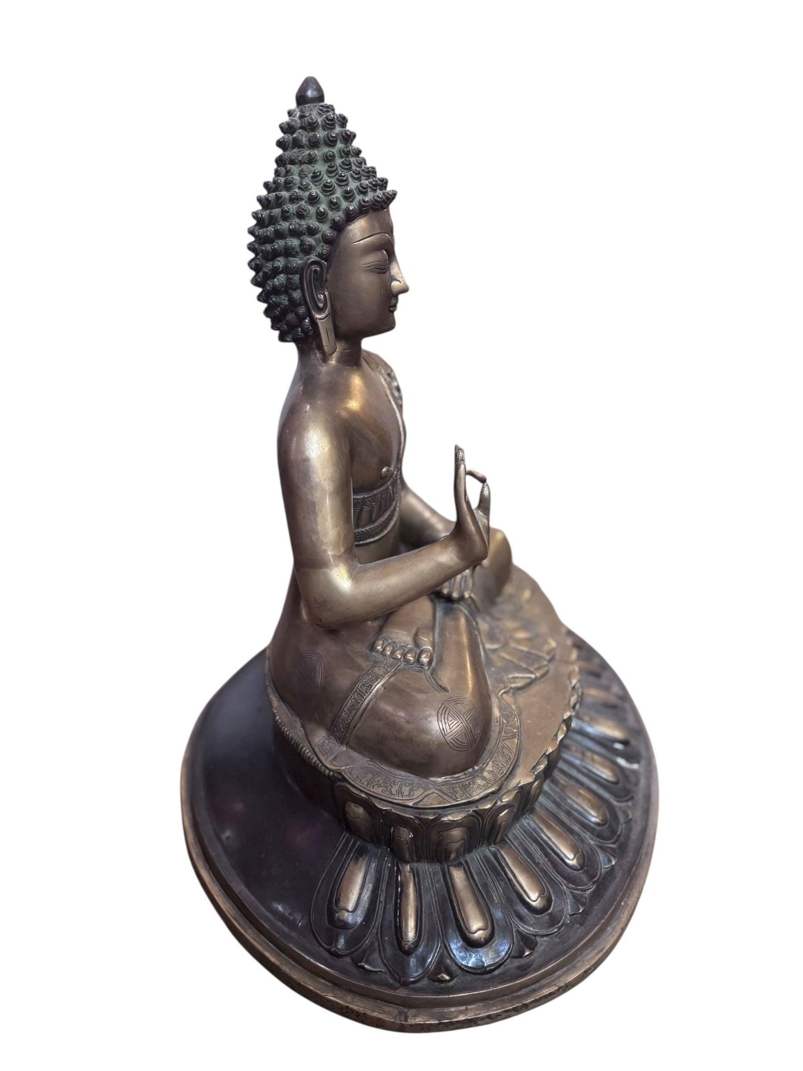 Vintage Imported Tibetan Zen Temple Buddha Statue - 4