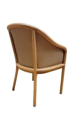 MCM Barrel Back Leather Chair by Ward Bennett - 3