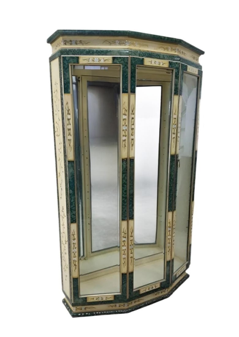 MCM Etched & Hand Painted Display Cabinet (1 of 4)