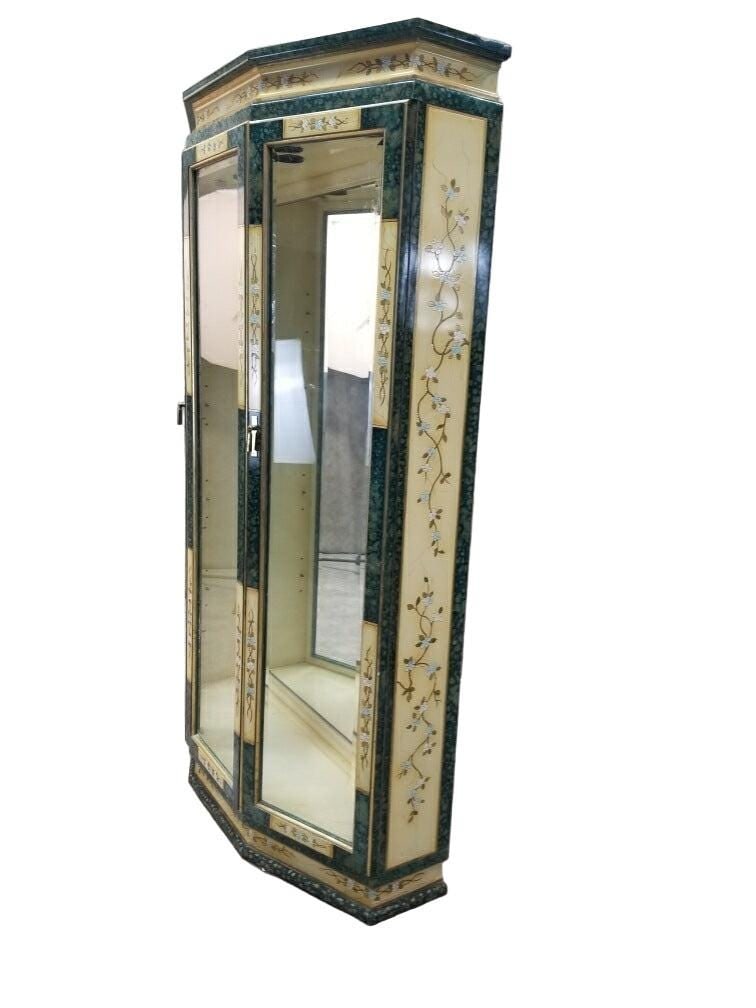 MCM Etched & Hand Painted Display Cabinet - 2