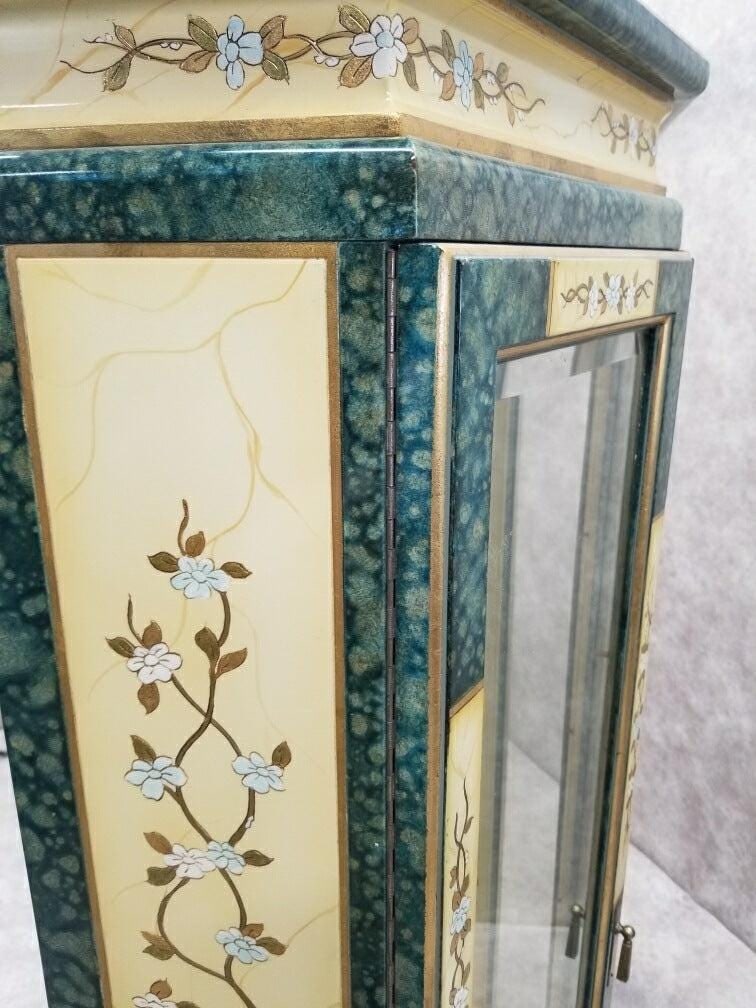 MCM Etched & Hand Painted Display Cabinet - 3