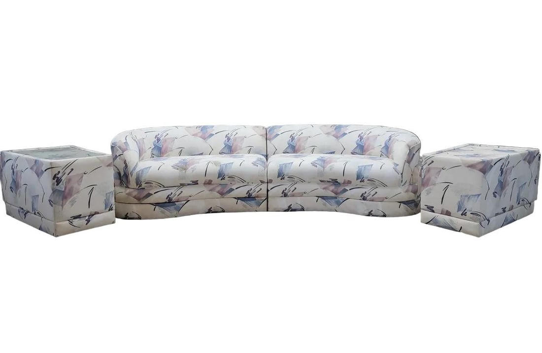 Postmodern Kagan Style Curved Sectional Sofa - 2