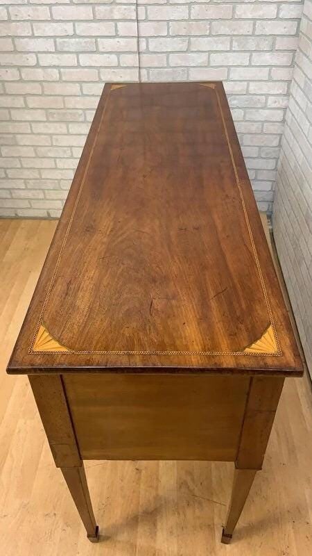 Antique Georgian Mahogany Inlaid Spade Foot Sideboard - 2