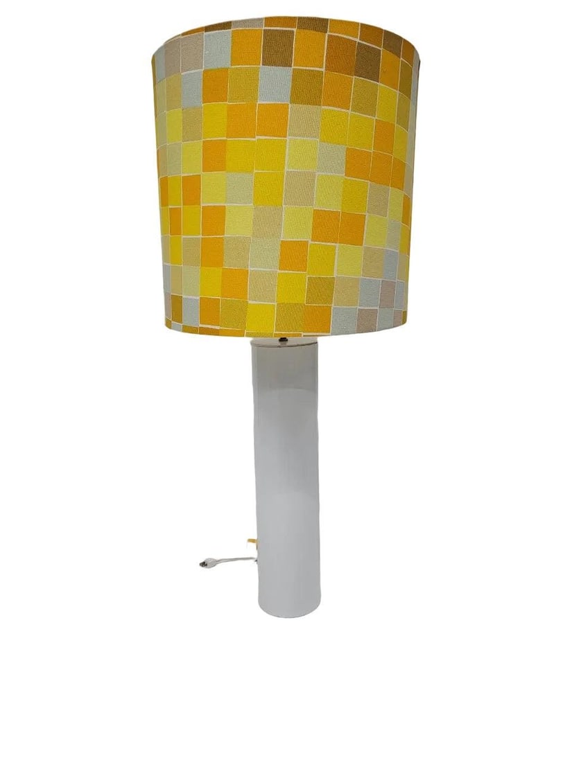 MCM Italian Retro Table Lamp with Yellow Shade - 2