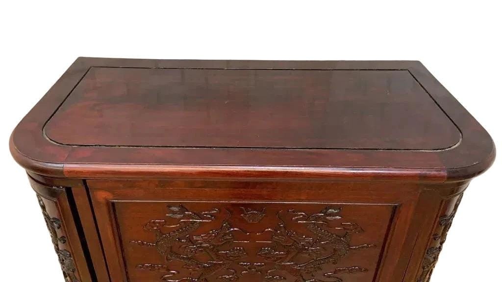 MCM Chinese Rosewood Flip Top Dry Bar Cabinet - 4