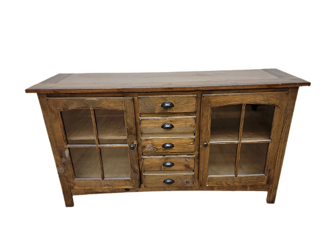 Vintage Rustic Reclaimed Barnwood Cottage Display Cabinet (1 of 4)