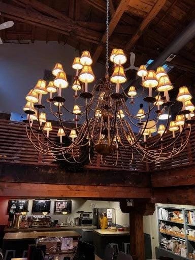 Vintage Williamsburg Style Spanish Brass 2 Tier Spider Arm Chandelier - 4