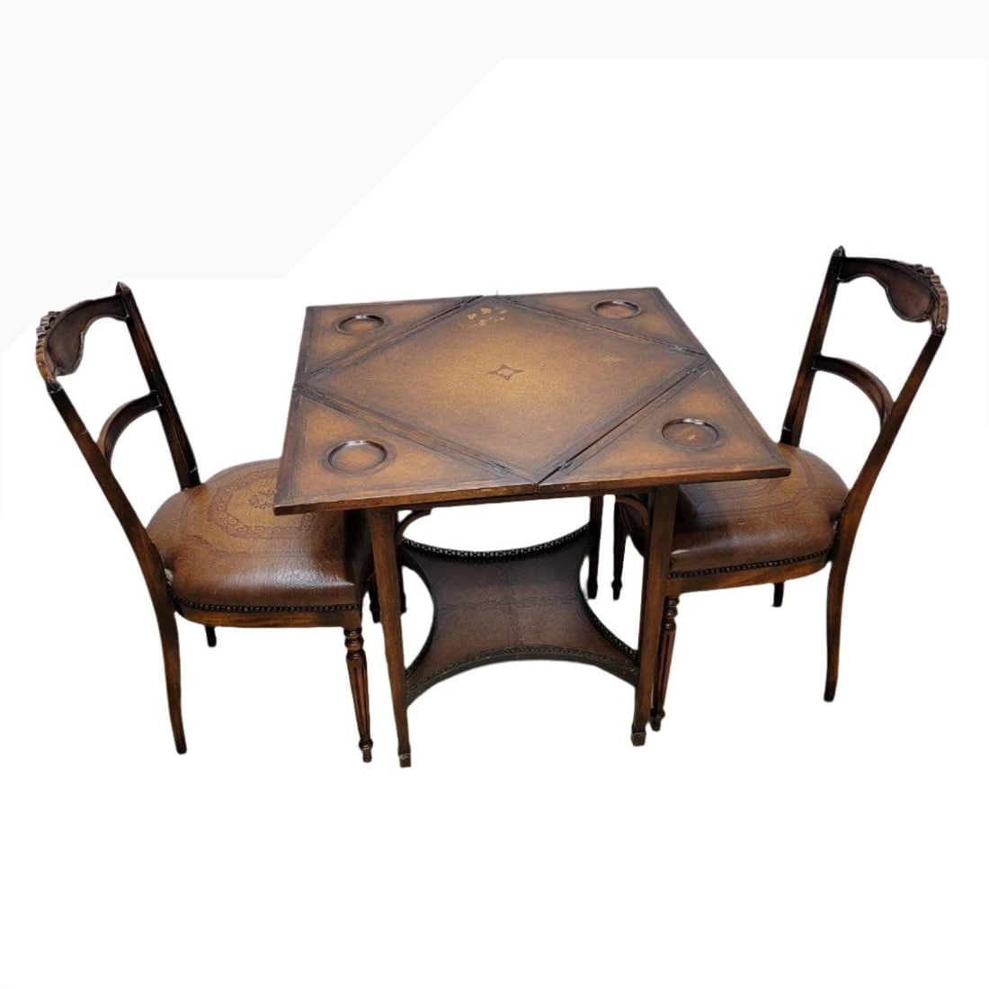Theodore Alexander Handkerchief Game Table with 2 Chairs (1 of 4)