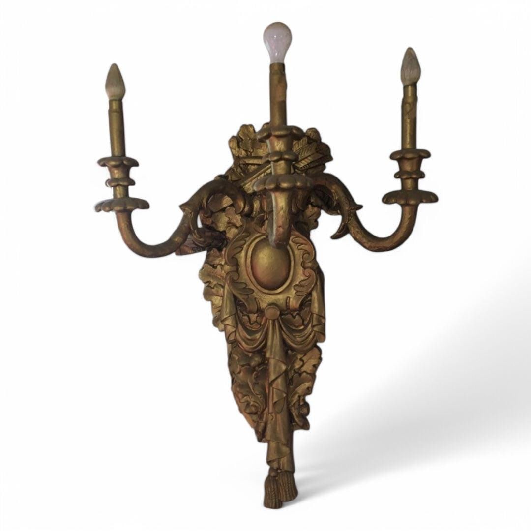 Antique Neoclassical Style Oversized Wall Sconces - Pair - 2