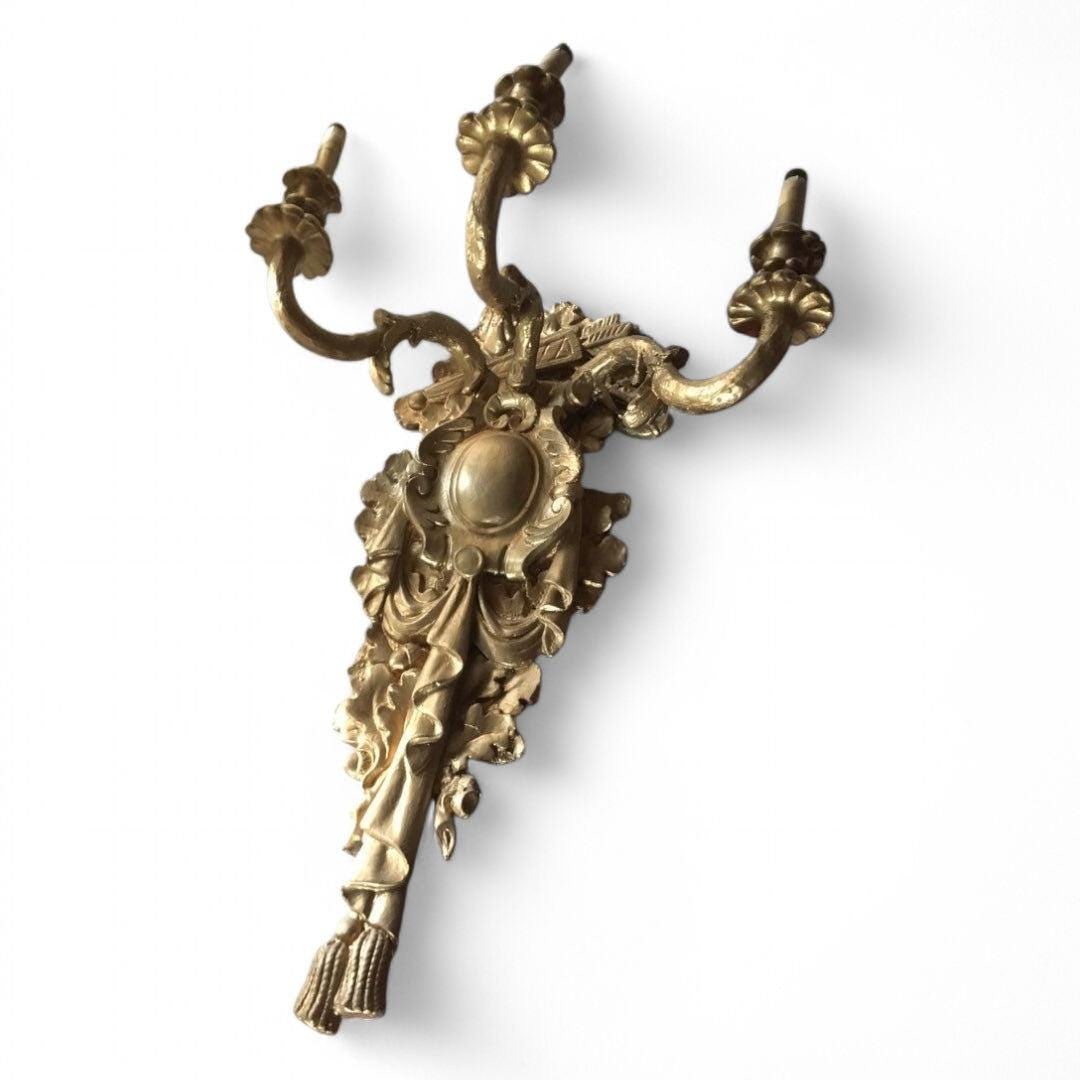 Antique Neoclassical Style Oversized Wall Sconces - Pair - 4