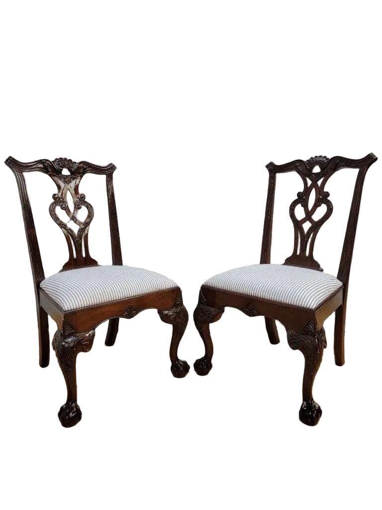 Vintage Chippendale Style Dining Chairs by Henredon - 6 - 3