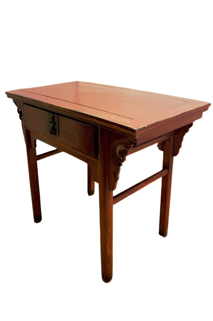 Antique Chinese Red Lacquer Altar Table - 4