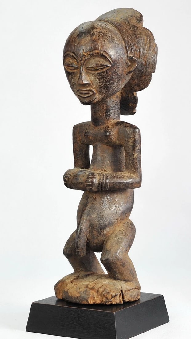 Rare LUBA male Figure Warua's Master style Statue Congo African Tribal Art 1040 - 3