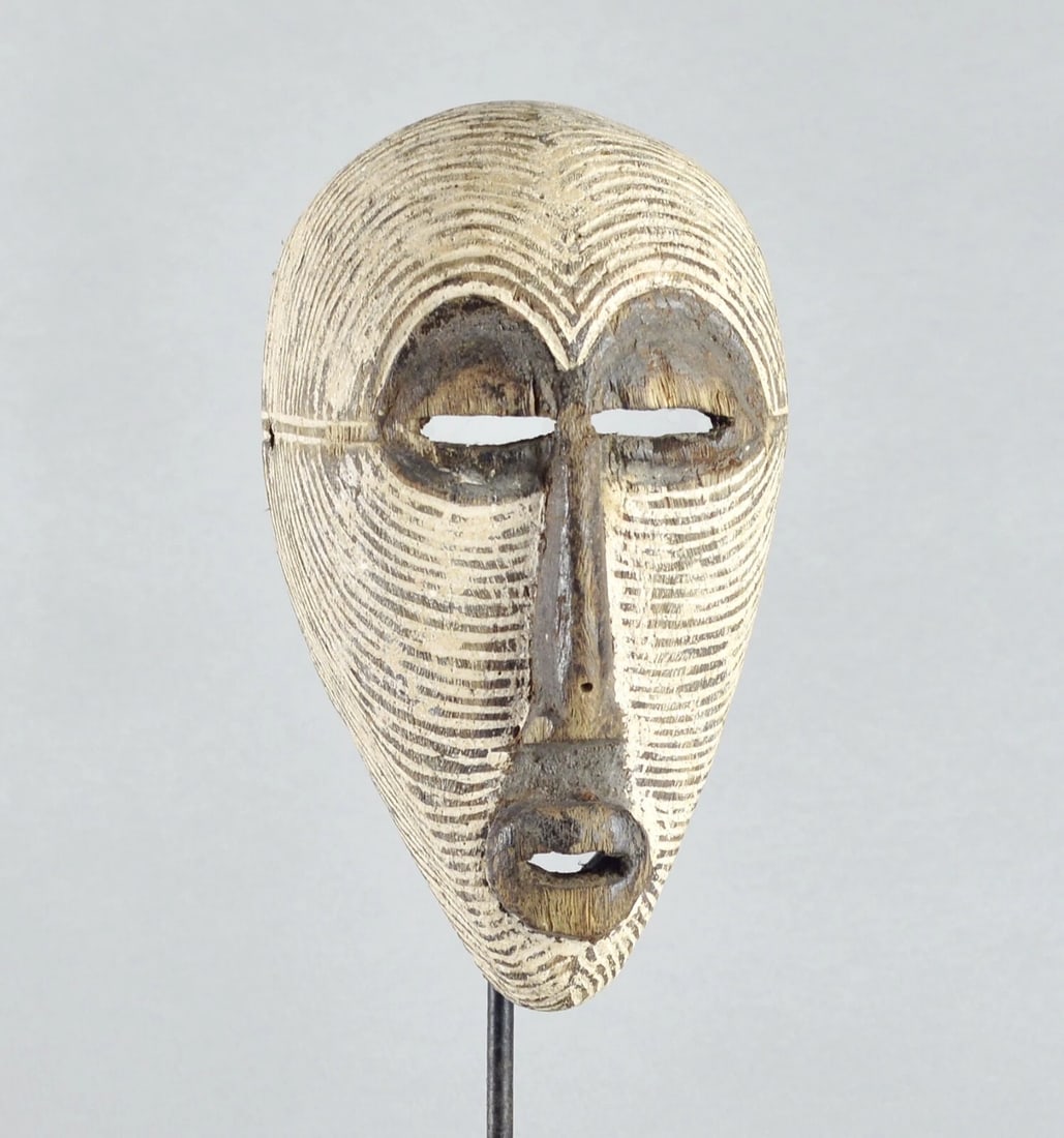 Cute SONGYE Kifwebe miniature female mask Congo Drc African Tribal Art mc 1749 - 10