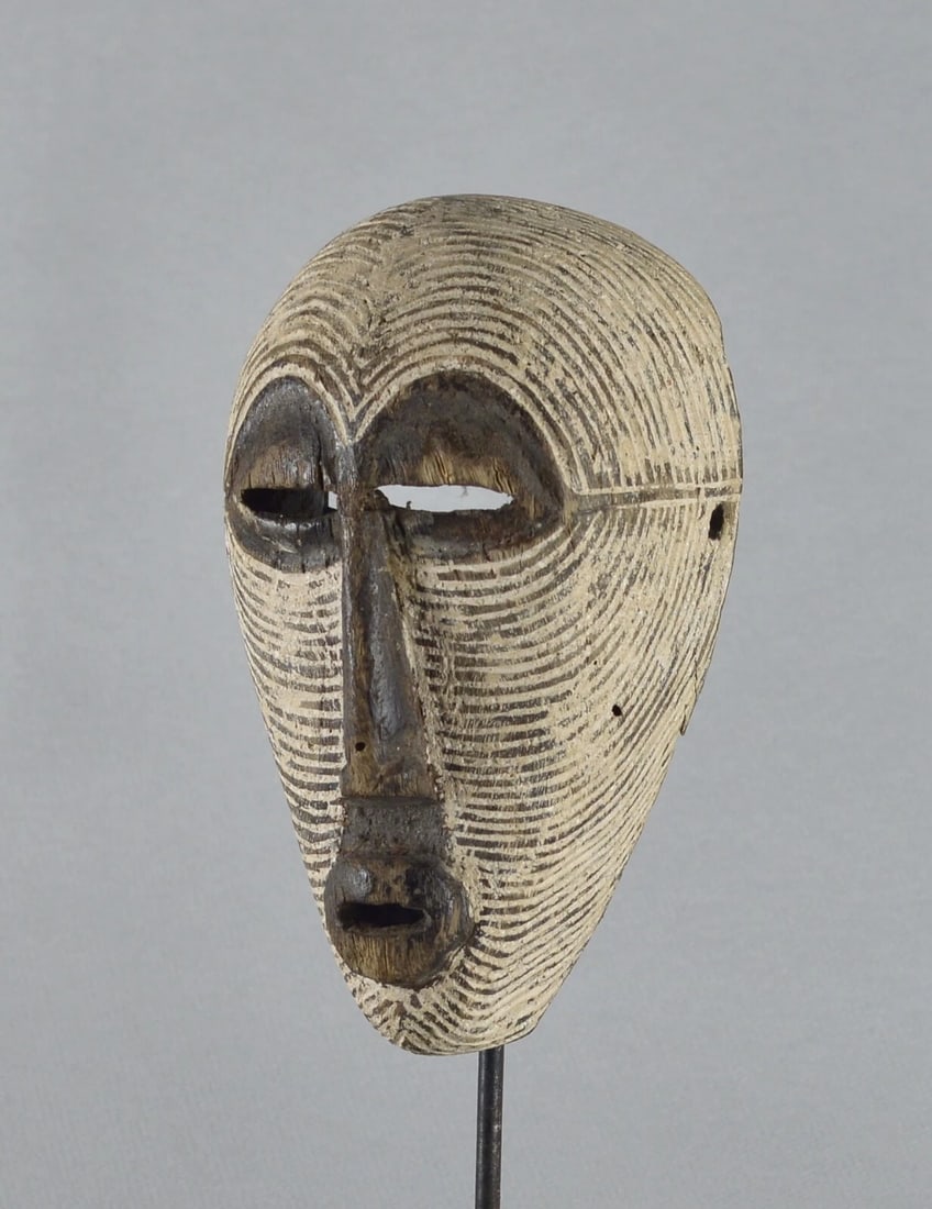 Cute SONGYE Kifwebe miniature female mask Congo Drc African Tribal Art mc 1749 - 5