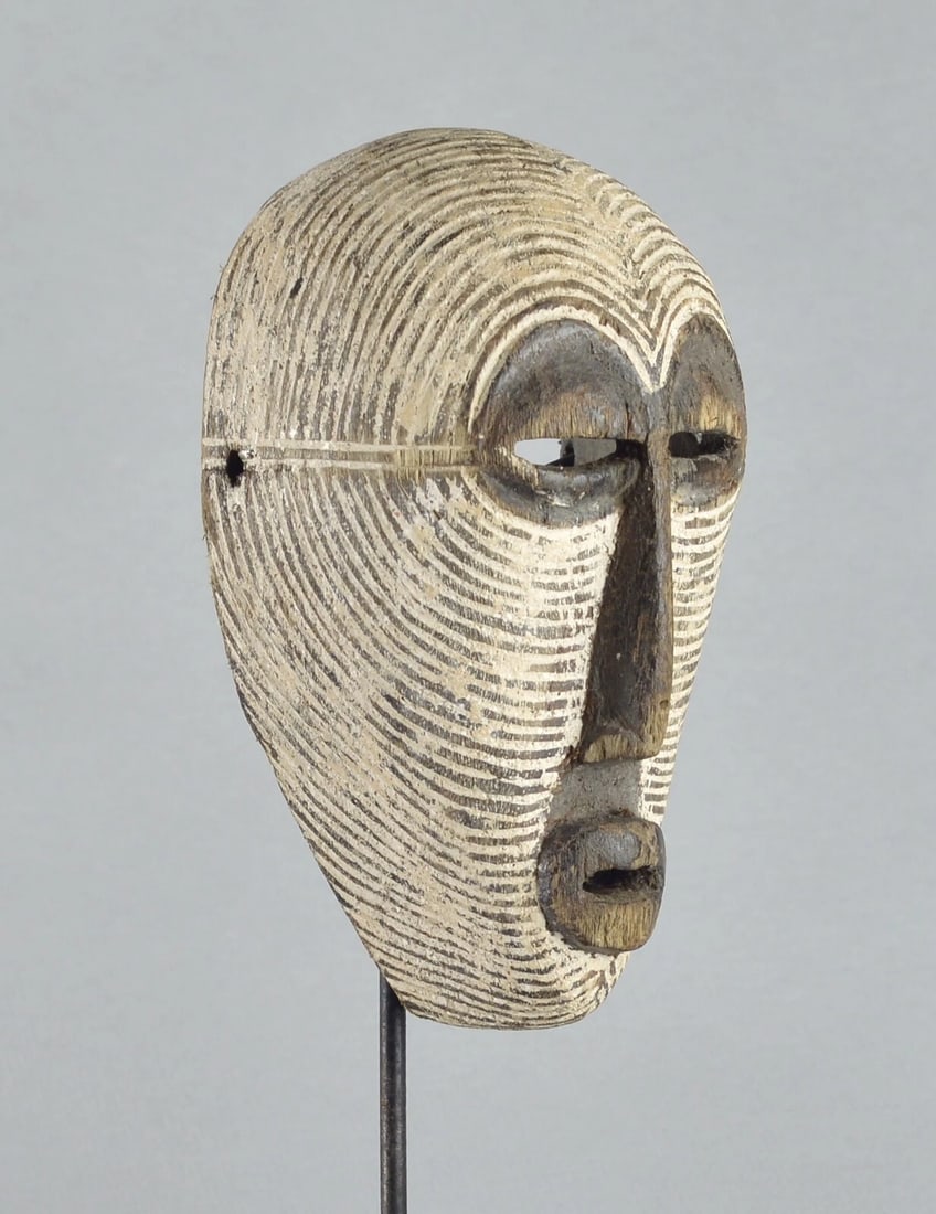 Cute SONGYE Kifwebe miniature female mask Congo Drc African Tribal Art mc 1749 - 8