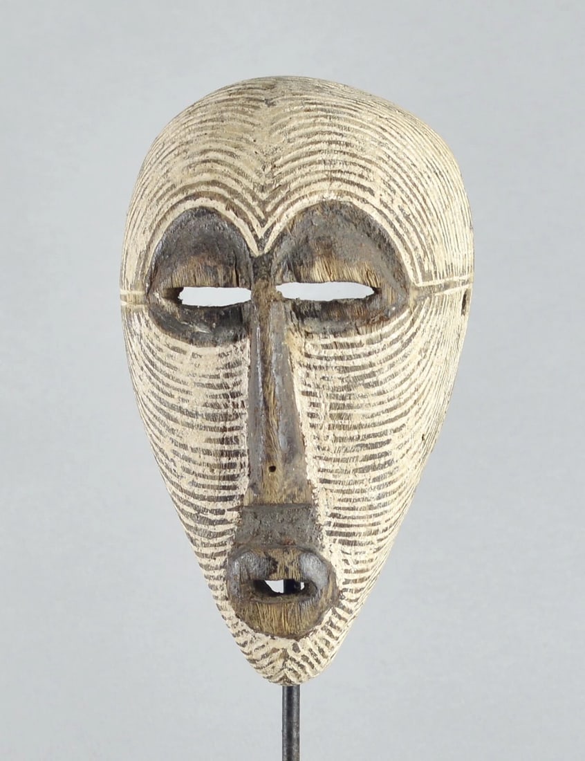 Cute SONGYE Kifwebe miniature female mask Congo Drc African Tribal Art mc 1749 - 9