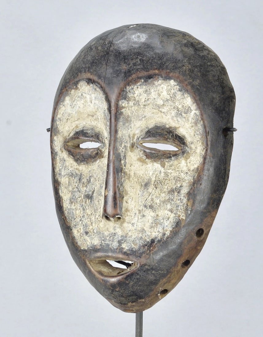 Elegant Lega idimu Wooden Mask Bwami Congo Drc Zaire African Tribal Art mc 1867 - 3
