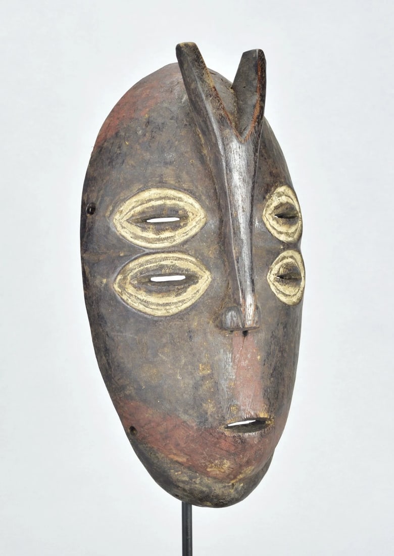BEMBE Nice zoomorphic initiation owl mask Congo Drc African Tribal Art MC 1871 - 4