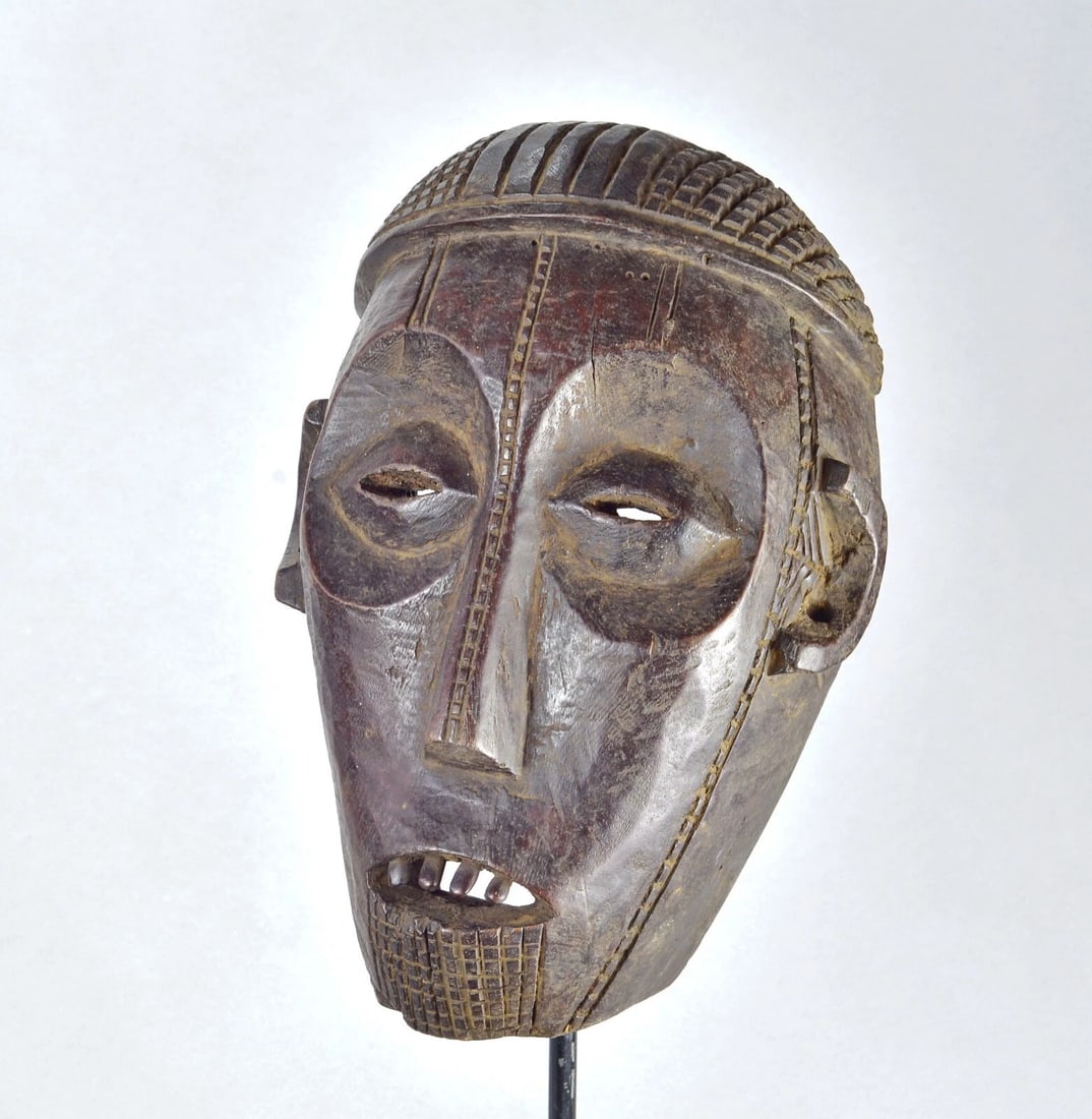 Large Anthropomorphic NGBAKA Ubangi wooden Face Mask African Tribal Art MC 1887 - 5