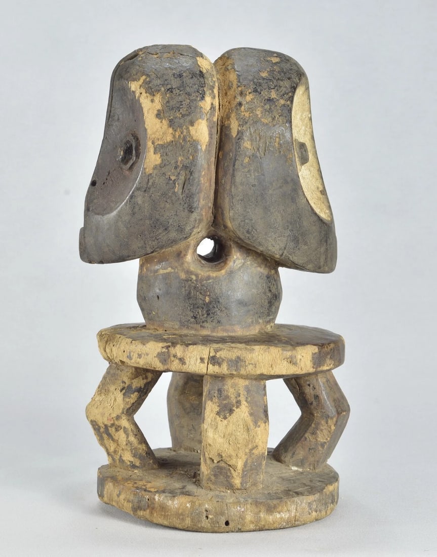 Rare Kalunga Kisumbi BEMBE two-headed figure Janus African Tribal Art MC 1880 - 2