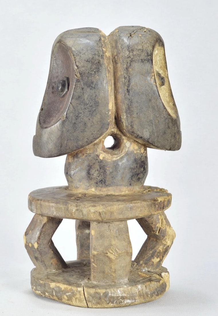 Rare Kalunga Kisumbi BEMBE two-headed figure Janus African Tribal Art MC 1880 - 8