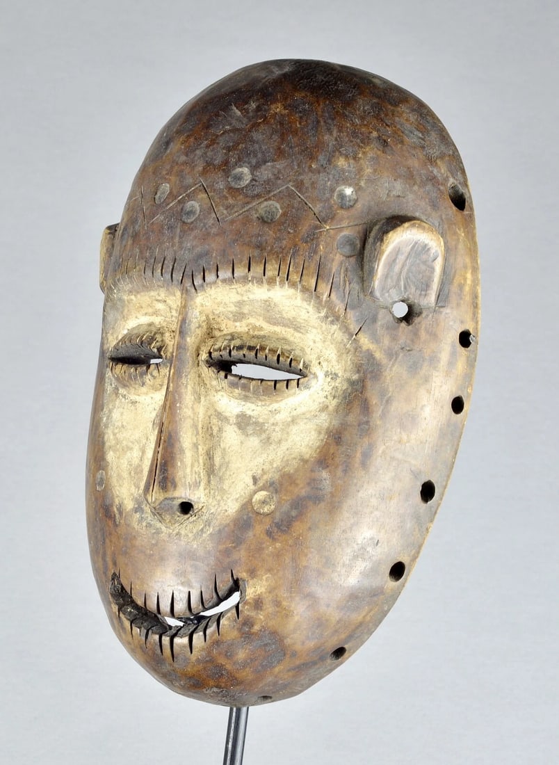 Large LEGA Bwami Cult wood Mask Congo DRC African Tribal Art Africain mc 1893 - 4