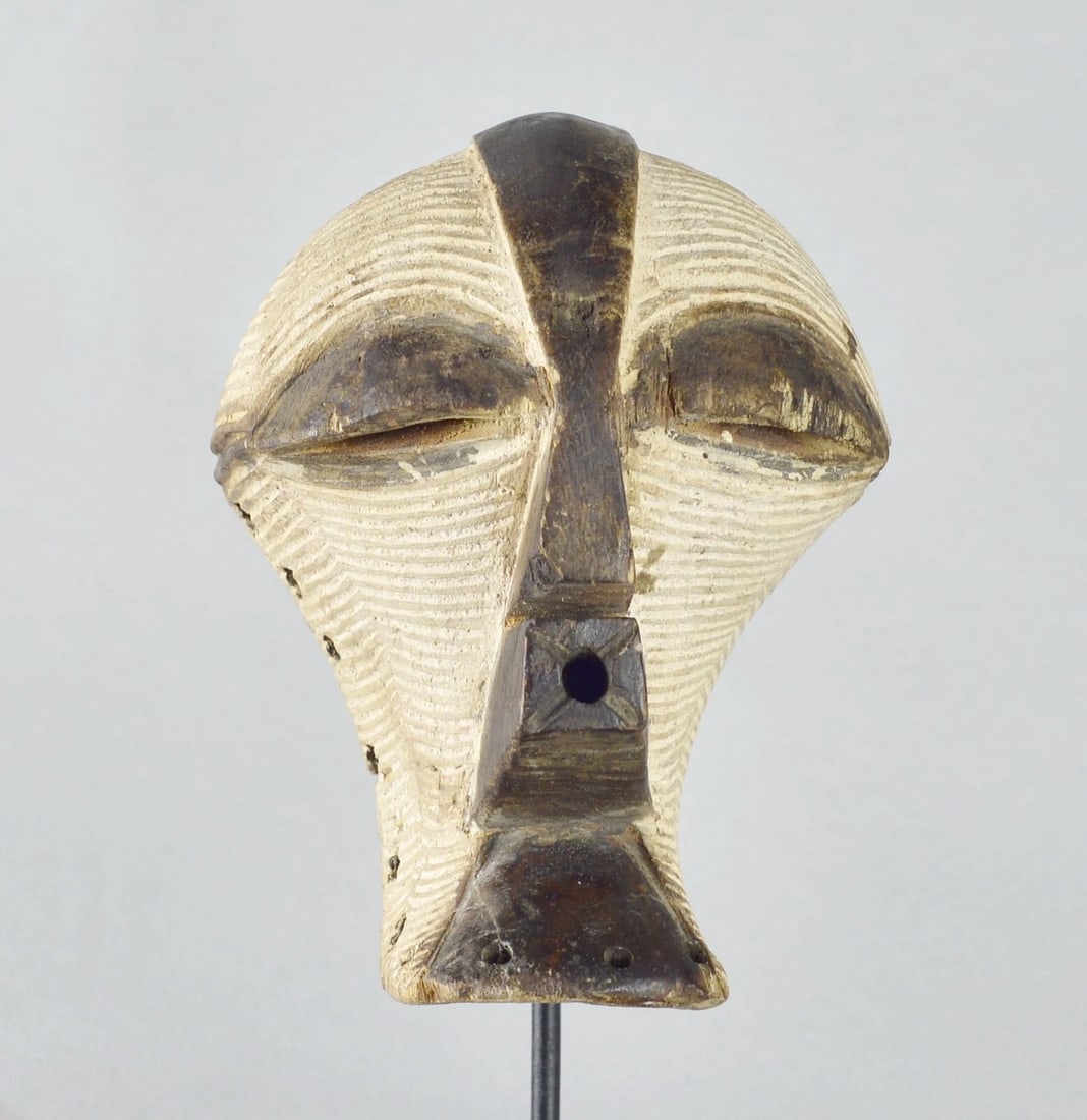 Cute SONGYE Kifwebe miniature mask Congo Drc African Tribal Art mc 1750 - 3