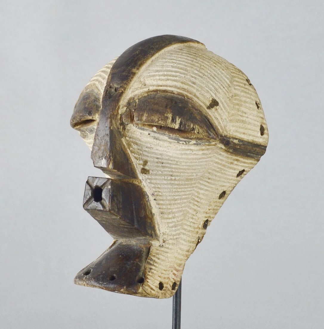 Cute SONGYE Kifwebe miniature mask Congo Drc African Tribal Art mc 1750 - 4