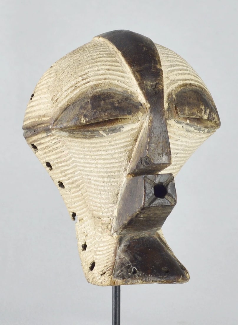 Cute SONGYE Kifwebe miniature mask Congo Drc African Tribal Art mc 1750 - 5