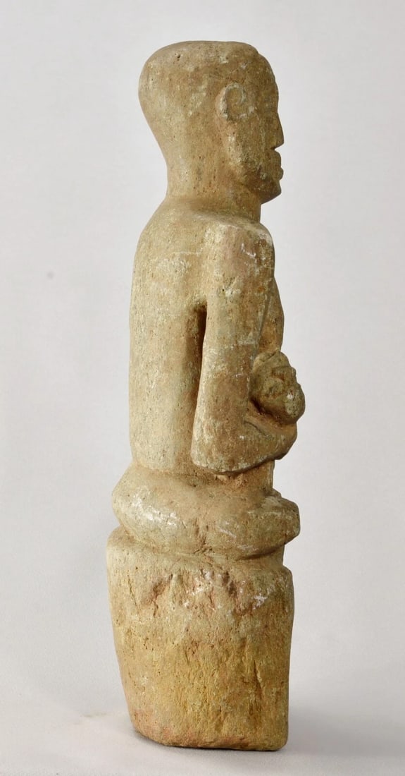 Bakongo Ntadi stone maternity figure 15 inches statue African Tribal Art MC2023 - 6