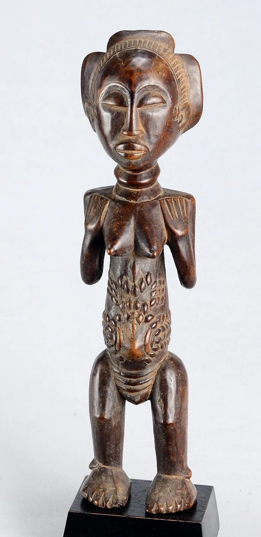 Cute LUBA female figure cult statue sculpture Congo African Tribal Art 1702 - 4