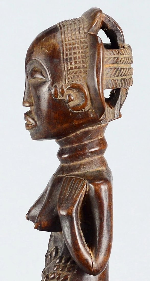Cute LUBA female figure cult statue sculpture Congo African Tribal Art 1702 - 5
