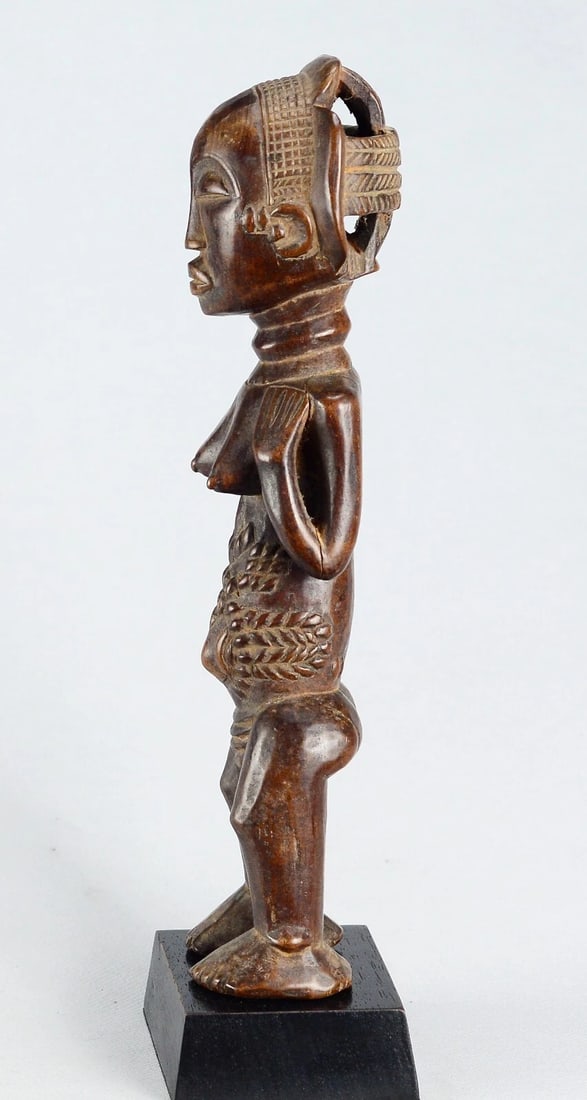 Cute LUBA female figure cult statue sculpture Congo African Tribal Art 1702 - 8