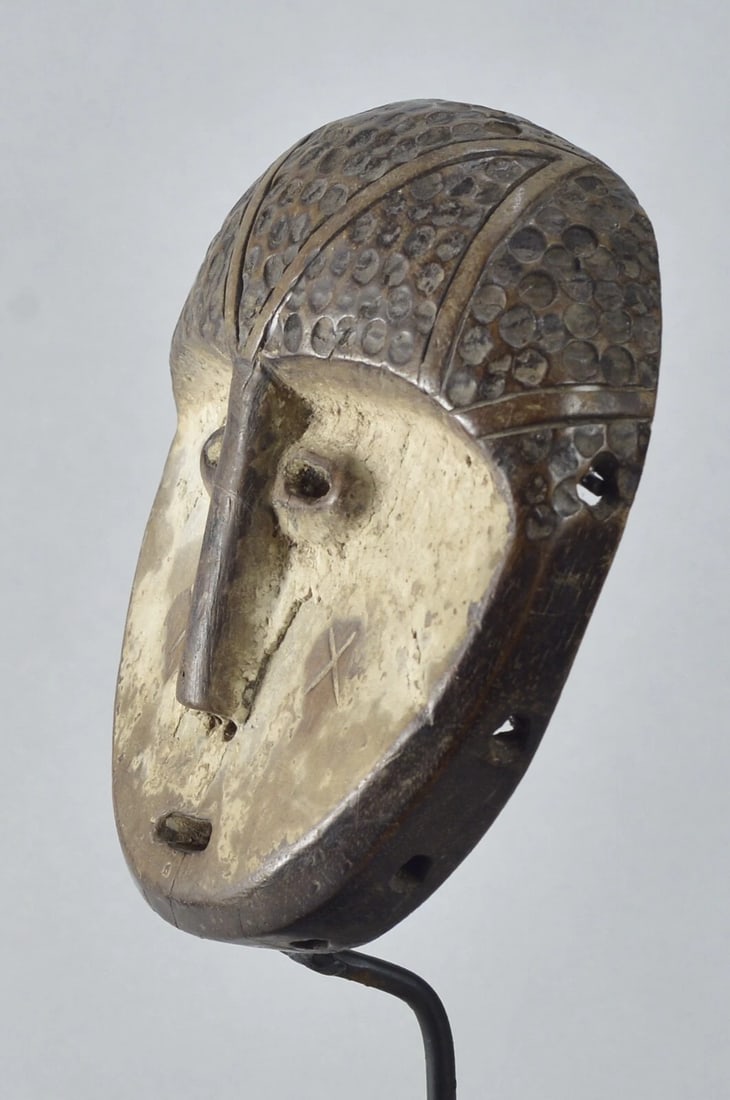 Lega idimu Wooden Mask Bwami Cult Congo Drc Zaire African Tribal Art mc1906 - 2