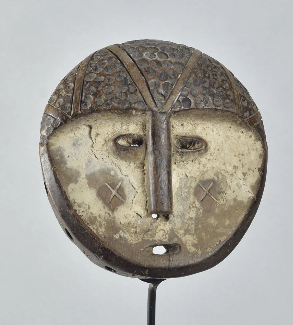 Lega idimu Wooden Mask Bwami Cult Congo Drc Zaire African Tribal Art mc1906 - 3