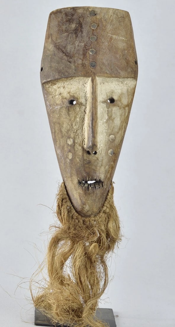 Lega idimu Wooden Mask Bwami Cult Congo Drc Zaire African Tribal Art mc1904 - 3