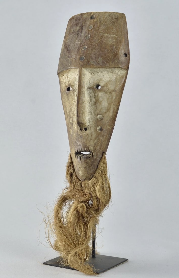 Lega idimu Wooden Mask Bwami Cult Congo Drc Zaire African Tribal Art mc1904 - 4