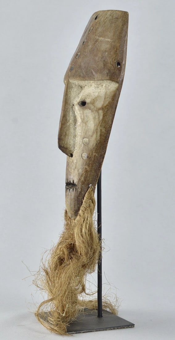 Lega idimu Wooden Mask Bwami Cult Congo Drc Zaire African Tribal Art mc1904 - 5