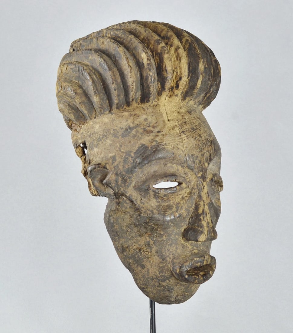 ZANDE AZANDE Rare & Powerful Ubangi Mask Congo DRC African Tribal Art 1741 - 3