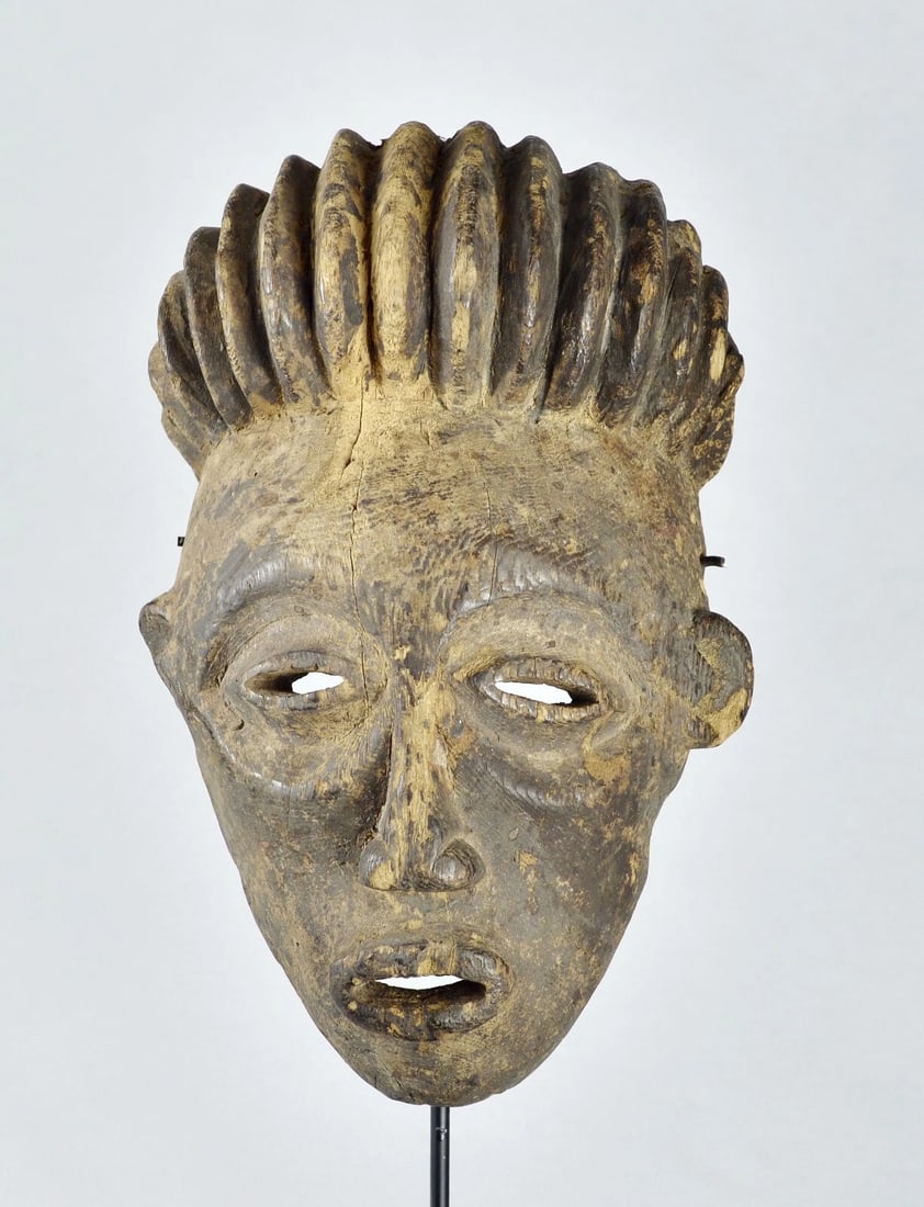 ZANDE AZANDE Rare & Powerful Ubangi Mask Congo DRC African Tribal Art 1741 - 4