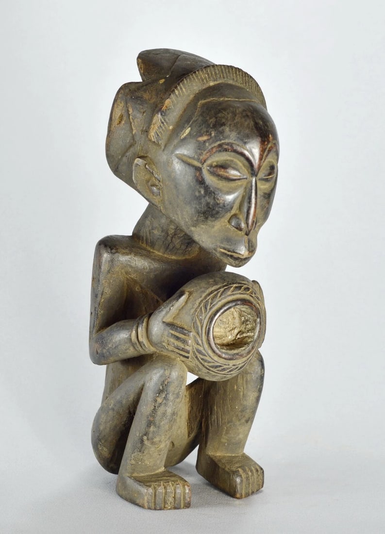 Powerful LUBA Bowl Bearer figure Master of Buli style African Tribal Art 1739 - 11