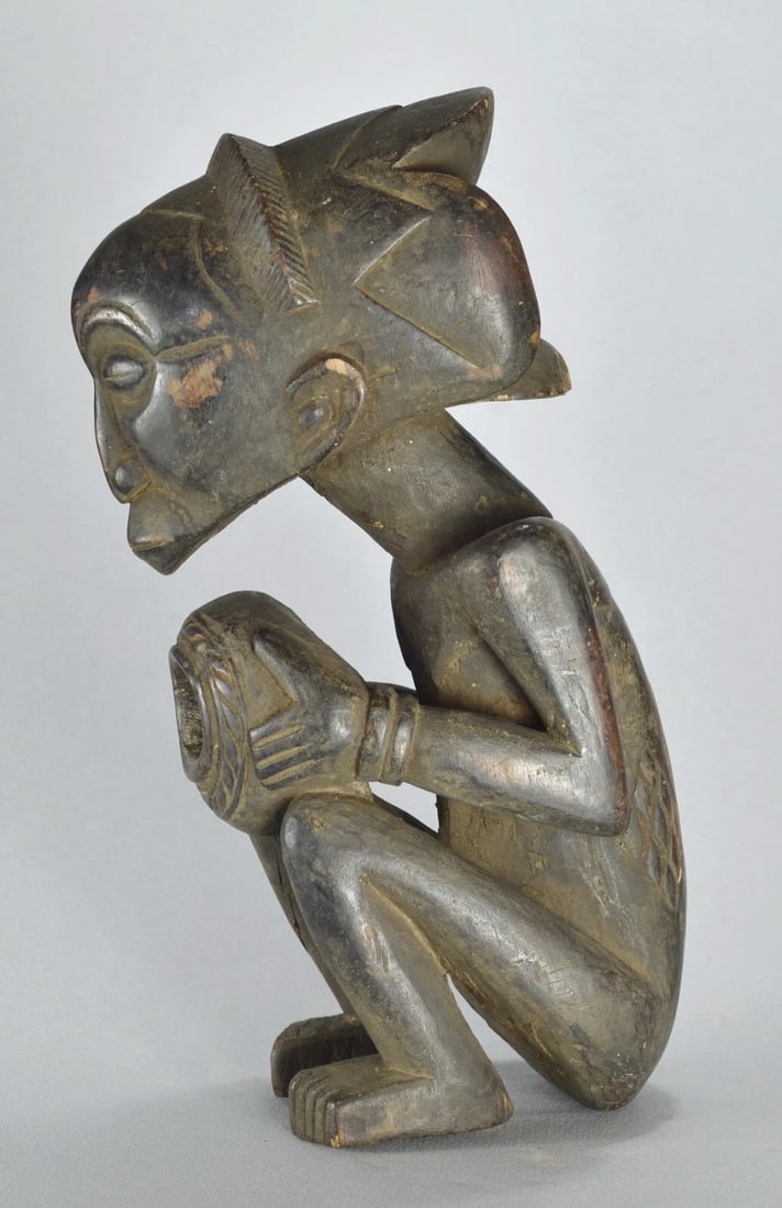 Powerful LUBA Bowl Bearer figure Master of Buli style African Tribal Art 1739 - 5