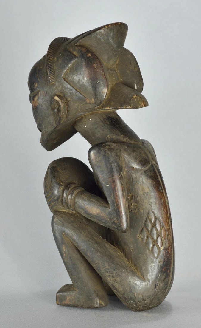 Powerful LUBA Bowl Bearer figure Master of Buli style African Tribal Art 1739 - 6