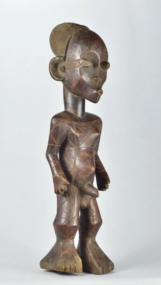 Large Mangbetu figure statue sculpture Congo DRC African Tribal Art 1758 - 5